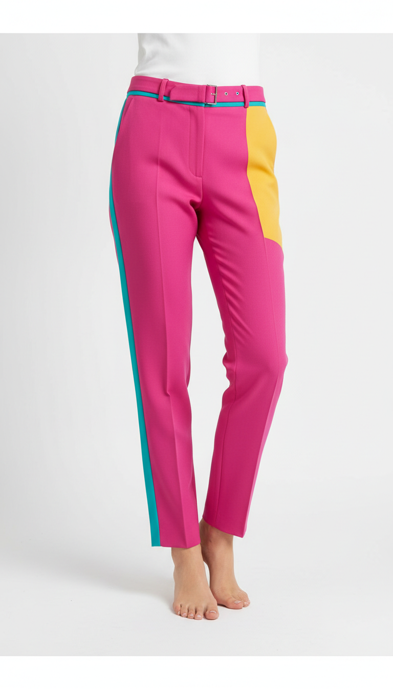 Tailored Cigarette Trousers in Electric Pink