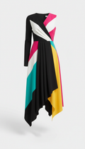 Asymmetric Midi Dress in Urban Black